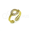 Anillo Multi Piedra 01.266.0083 Oro Laminado, Diseño de Baguette, con Zirconia Cubica Blanca, Pulido, Tono Dorado (Talla Unica)