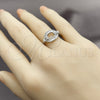 Anillo Multi Piedra 01.266.0083.1 Rodio Laminado, Diseño de Baguette, con Zirconia Cubica Blanca, Pulido, Rodinado (Talla Unica)