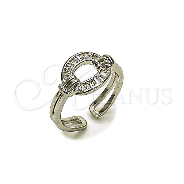Anillo Multi Piedra 01.266.0083.1 Rodio Laminado, Diseño de Baguette, con Zirconia Cubica Blanca, Pulido, Rodinado (Talla Unica)