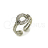 Anillo Multi Piedra 01.266.0083.1 Rodio Laminado, Diseño de Baguette, con Zirconia Cubica Blanca, Pulido, Rodinado (Talla Unica)