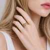 Anillo Multi Piedra 01.266.0084 Oro Laminado, con Micro Pave Blanca, Pulido, Tono Dorado (Talla Unica)