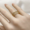 Anillo Multi Piedra 01.266.0084 Oro Laminado, con Micro Pave Blanca, Pulido, Tono Dorado (Talla Unica)