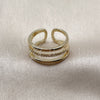 Anillo Multi Piedra 01.266.0084 Oro Laminado, con Micro Pave Blanca, Pulido, Tono Dorado (Talla Unica)