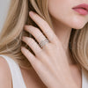 Anillo Multi Piedra 01.266.0084.1 Rodio Laminado, con Micro Pave Blanca, Pulido, Rodinado (Talla Unica)