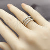 Anillo Multi Piedra 01.266.0084.1 Rodio Laminado, con Micro Pave Blanca, Pulido, Rodinado (Talla Unica)