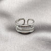 Anillo Multi Piedra 01.266.0084.1 Rodio Laminado, con Micro Pave Blanca, Pulido, Rodinado (Talla Unica)