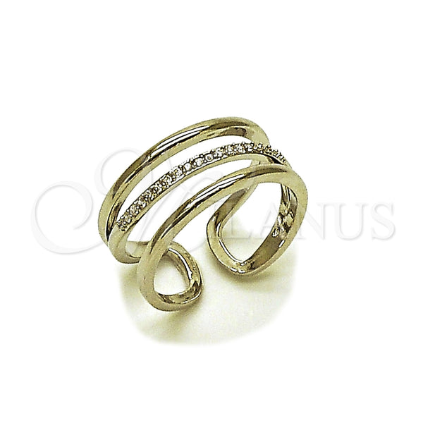 Anillo Multi Piedra 01.266.0084.1 Rodio Laminado, con Micro Pave Blanca, Pulido, Rodinado (Talla Unica)