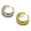 Anillo Multi Piedra 01.266.0085 Oro Laminado, con Micro Pave Blanca, Pulido, Tono Dorado (Talla Unica)