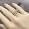 Anillo Multi Piedra 01.266.0085.1 Rodio Laminado, con Micro Pave Blanca, Pulido, Rodinado (Talla Unica)