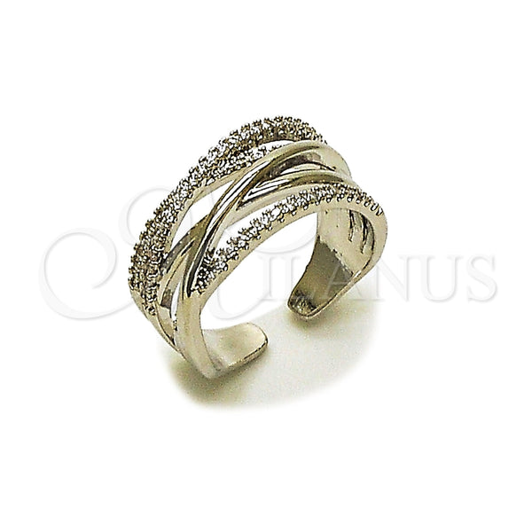 Anillo Multi Piedra 01.266.0085.1 Rodio Laminado, con Micro Pave Blanca, Pulido, Rodinado (Talla Unica)