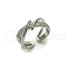 Anillo Multi Piedra 01.266.0086.1 Rodio Laminado, con Micro Pave Blanca, Pulido, Rodinado (Talla Unica)