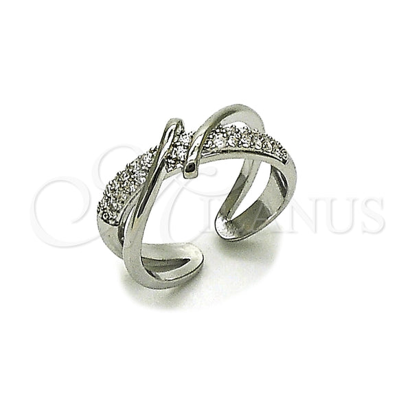 Anillo Multi Piedra 01.266.0086.1 Rodio Laminado, con Micro Pave Blanca, Pulido, Rodinado (Talla Unica)