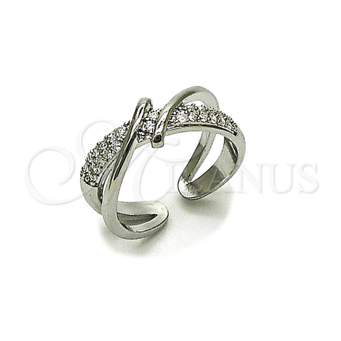 Anillo Multi Piedra 01.266.0086.1 Rodio Laminado, con Micro Pave Blanca, Pulido, Rodinado (Talla Unica)