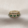 Anillo Multi Piedra 01.266.0087 Oro Laminado, con Zirconia Cubica Verde y Blanca, Pulido, Tono Dorado (Talla Unica)