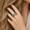 Anillo Multi Piedra 01.266.0087.1 Rodio Laminado, con Zirconia Cubica Verde y Blanca, Pulido, Rodinado (Talla Unica)