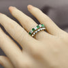 Anillo Multi Piedra 01.266.0087.1 Rodio Laminado, con Zirconia Cubica Verde y Blanca, Pulido, Rodinado (Talla Unica)