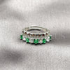 Anillo Multi Piedra 01.266.0087.1 Rodio Laminado, con Zirconia Cubica Verde y Blanca, Pulido, Rodinado (Talla Unica)