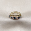 Anillo Multi Piedra 01.266.0087.2 Oro Laminado, con Zirconia Cubica Zafiro Azul y Blanca, Pulido, Tono Dorado (Talla Unica)