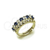 Anillo Multi Piedra 01.266.0087.3 Rodio Laminado, con Zirconia Cubica Zafiro Azul y Blanca, Pulido, Rodinado (Talla Unica)