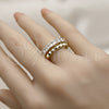 Anillo Multi Piedra 01.266.0087.4 Oro Laminado, con Zirconia Cubica Blanca, Pulido, Tono Dorado (Talla Unica)