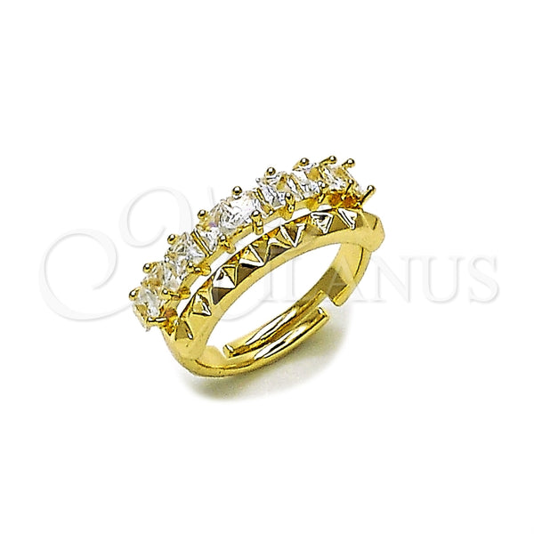 Anillo Multi Piedra 01.266.0087.4 Oro Laminado, con Zirconia Cubica Blanca, Pulido, Tono Dorado (Talla Unica)