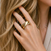 Anillo Multi Piedra 01.266.0088 Oro Laminado, con Zirconia Cubica Blanca, Pulido, Tono Dorado (Talla Unica)