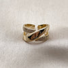 Anillo Multi Piedra 01.266.0088 Oro Laminado, con Zirconia Cubica Blanca, Pulido, Tono Dorado (Talla Unica)