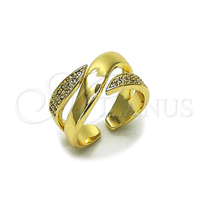 Anillo Multi Piedra 01.266.0088 Oro Laminado, con Zirconia Cubica Blanca, Pulido, Tono Dorado (Talla Unica)