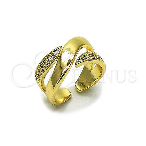 Anillo Multi Piedra 01.266.0088 Oro Laminado, con Zirconia Cubica Blanca, Pulido, Tono Dorado (Talla Unica)