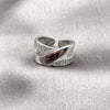 Anillo Multi Piedra 01.266.0088.1 Rodio Laminado, con Zirconia Cubica Blanca, Pulido, Rodinado (Talla Unica)
