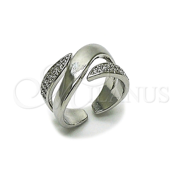 Anillo Multi Piedra 01.266.0088.1 Rodio Laminado, con Zirconia Cubica Blanca, Pulido, Rodinado (Talla Unica)