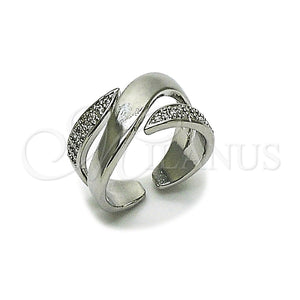 Anillo Multi Piedra 01.266.0088.1 Rodio Laminado, con Zirconia Cubica Blanca, Pulido, Rodinado (Talla Unica)