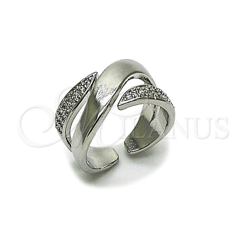 Anillo Multi Piedra 01.266.0088.1 Rodio Laminado, con Zirconia Cubica Blanca, Pulido, Rodinado (Talla Unica)