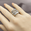 Anillo Multi Piedra 01.266.0090.1 Rodio Laminado, con Micro Pave Blanca, Pulido, Rodinado (Talla Unica)