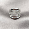 Anillo Multi Piedra 01.266.0090.1 Rodio Laminado, con Micro Pave Blanca, Pulido, Rodinado (Talla Unica)
