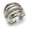 Anillo Multi Piedra 01.266.0090.1 Oro Laminado Blanco, con Micro Pave Blanca, Pulido, Rodinado (Talla Unica)