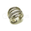 Anillo Multi Piedra 01.266.0090.1 Rodio Laminado, con Micro Pave Blanca, Pulido, Rodinado (Talla Unica)