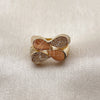 Anillo Multi Piedra 01.266.0091 Oro Laminado, Diseño de Gota, con Zirconia Cubica Blanca, Pulido, Tono Dorado (Talla Unica)