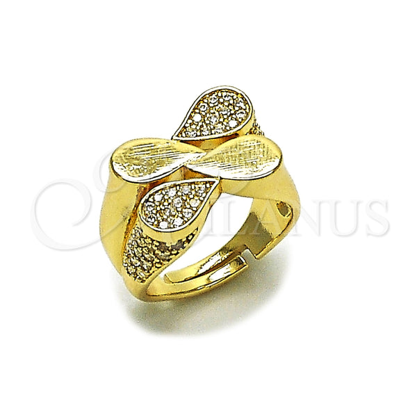 Anillo Multi Piedra 01.266.0091 Oro Laminado, Diseño de Gota, con Zirconia Cubica Blanca, Pulido, Tono Dorado (Talla Unica)