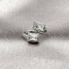 Anillo Multi Piedra 01.266.0092.1 Rodio Laminado, Diseño de Cluster, con Zirconia Cubica Blanca y Micro Pave Blanca, Pulido, Rodinado (Talla Unica)