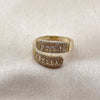 Anillo Multi Piedra 01.266.0093 Oro Laminado, Diseño de Cluster y Gota, con Zirconia Cubica Blanca, Pulido, Tono Dorado (Talla Unica)
