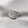 Anillo Multi Piedra 01.266.0093.1 Rodio Laminado, Diseño de Cluster y Gota, con Zirconia Cubica Blanca, Pulido, Rodinado (Talla Unica)