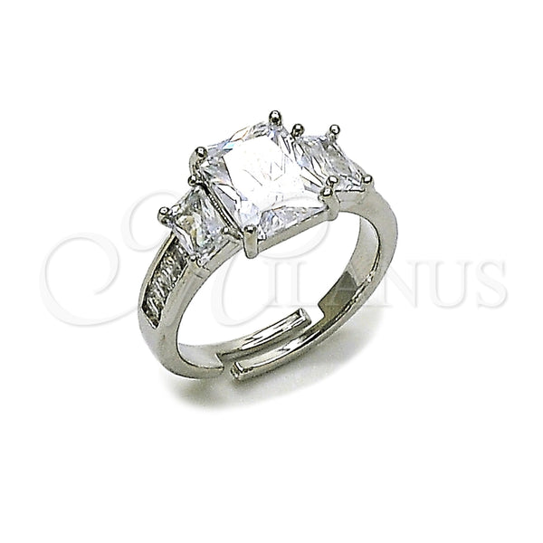 Anillo Multi Piedra 01.266.0094 Oro Laminado, Diseño de Baguette, con Zirconia Cubica Blanca, Pulido, Tono Dorado (Talla Unica)