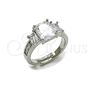 Anillo Multi Piedra 01.266.0094 Oro Laminado, Diseño de Baguette, con Zirconia Cubica Blanca, Pulido, Tono Dorado (Talla Unica)
