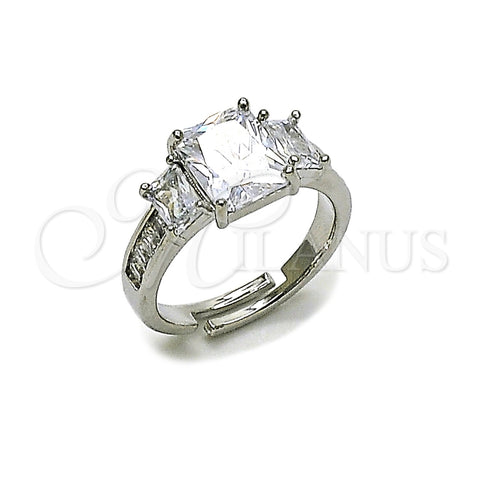 Anillo Multi Piedra 01.266.0094 Oro Laminado, Diseño de Baguette, con Zirconia Cubica Blanca, Pulido, Tono Dorado (Talla Unica)