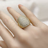 Anillo Multi Piedra 01.266.0096 Oro Laminado, con Zirconia Cubica Blanca, Pulido, Tono Dorado (Talla Unica)