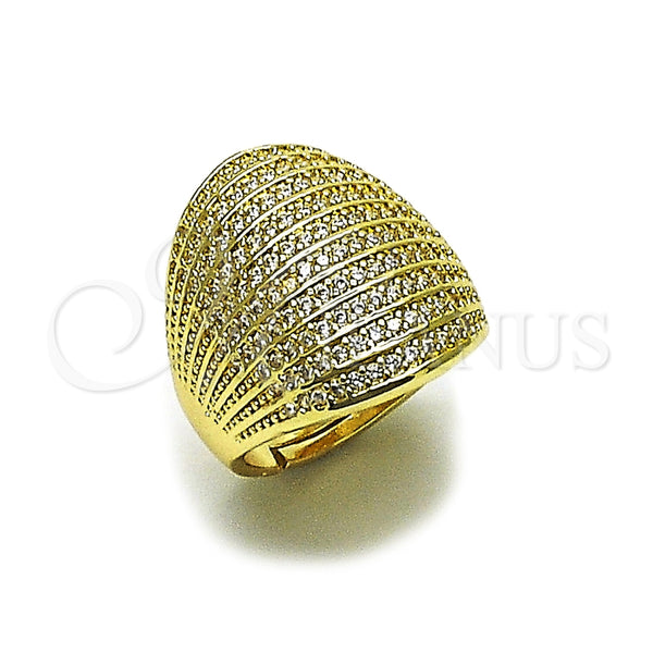 Anillo Multi Piedra 01.266.0096 Oro Laminado, con Zirconia Cubica Blanca, Pulido, Tono Dorado (Talla Unica)