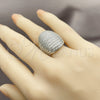 Anillo Multi Piedra 01.266.0096.1 Rodio Laminado, con Zirconia Cubica Blanca, Pulido, Rodinado (Talla Unica)
