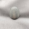 Anillo Multi Piedra 01.266.0096.1 Rodio Laminado, con Zirconia Cubica Blanca, Pulido, Rodinado (Talla Unica)