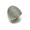 Anillo Multi Piedra 01.266.0096.1 Rodio Laminado, con Zirconia Cubica Blanca, Pulido, Rodinado (Talla Unica)